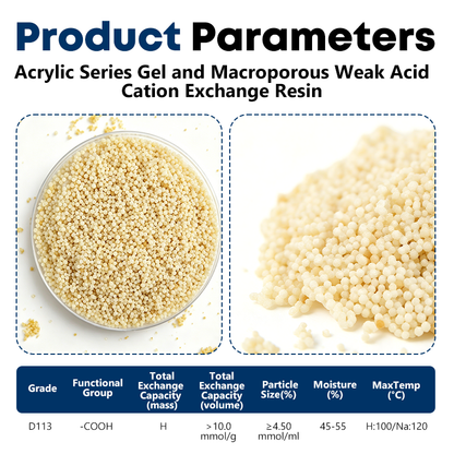 MAC02 D113 Grade Ion Exchange Resin Raw Material