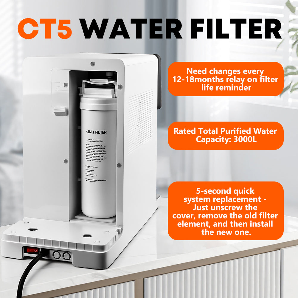 CT5 Cold and Hot Water Reverse Osmosis Countertop Water Purifier Dispenser