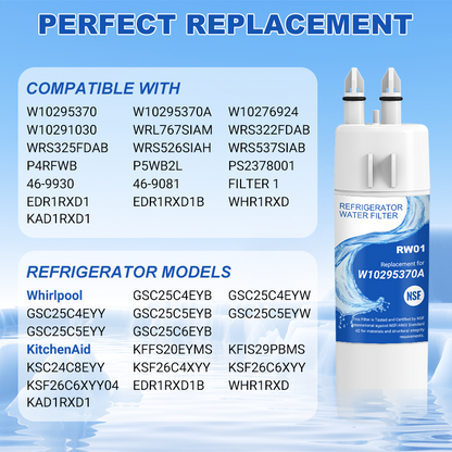 RW01/W10295370A Refrigerator Water Filter Replacement