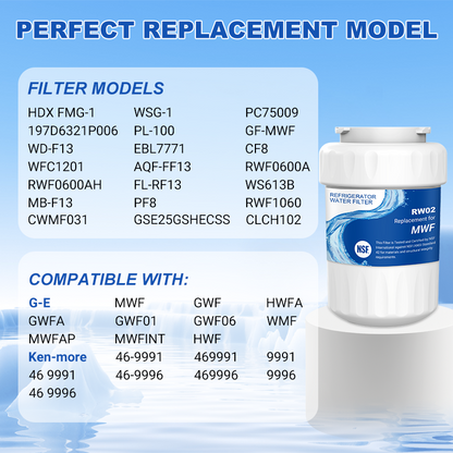 RW02/MWF Refrigerator Water Filter Replacement